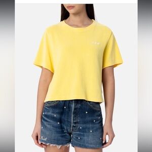 MC2 Saint Barth Woman pale yellow terry cotton crewneck t-shirt